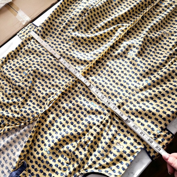 NIC+ZOE Sunglasses Print Sleeveless Belted Shirt Dress Yellow Navy Size XXL - Picture 12 of 14